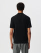 Polo noir en tricot flammé Homme-3
