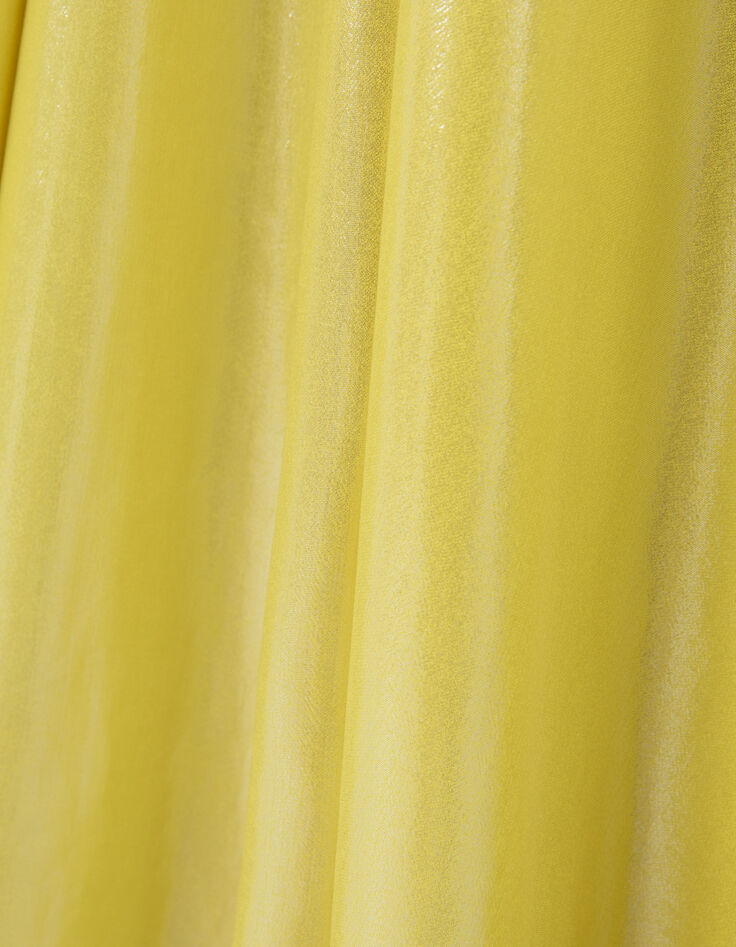 Women’s yellow lamé backless long dress-7