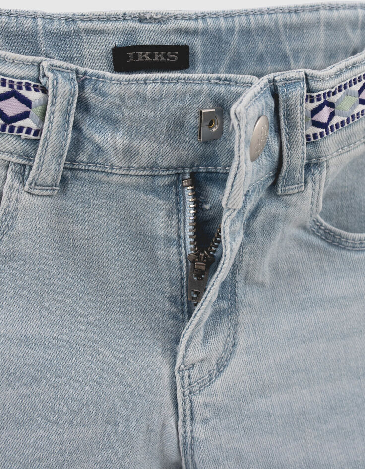 Shorts vaqueros azul delavado trenza bordada ni&ntilde;a-3