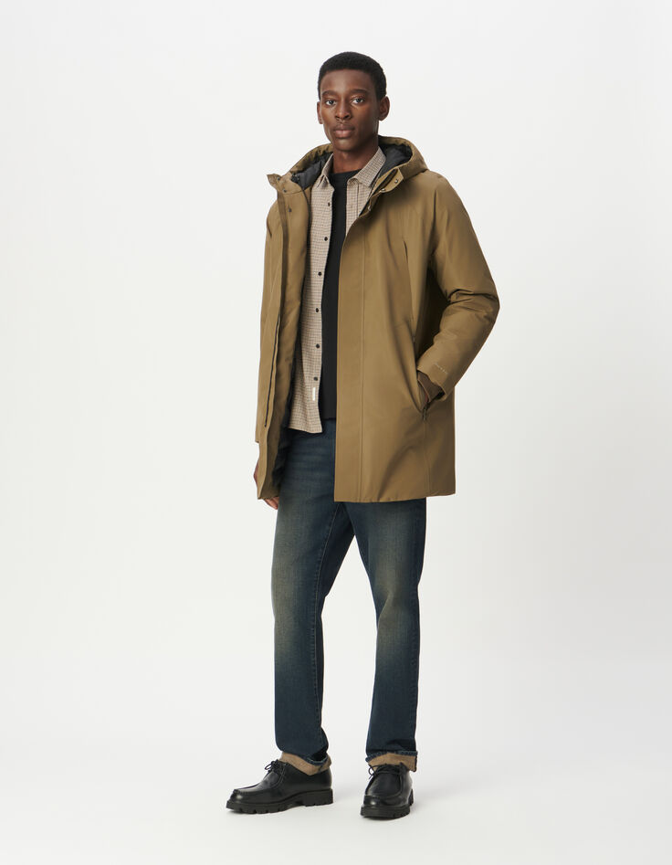 Beige parka WATERPROOF BREATHABLE doorstikt Heren-7 Beige parka WATERPROOF BREATHABLE doorstikt Heren-7
