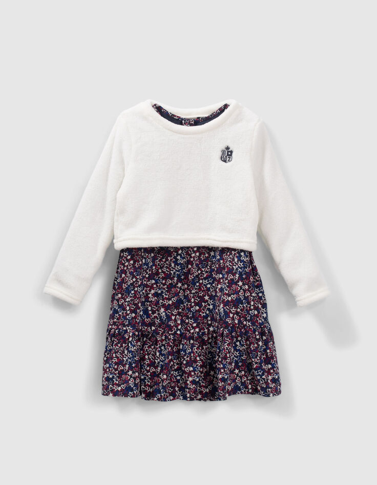 Girls’ 2-in-1 star and heart print dress with sweatshirt-2