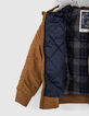 Blouson bomber cognac &agrave; capuche amovible gar&ccedil;on -6