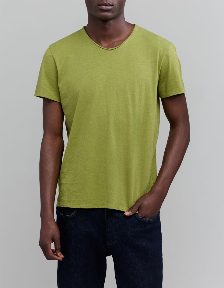 T-shirt De Essential mousse biokatoen V-hals Heren-2