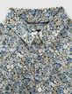 Chemise blanc cassé tissu Liberty fleurs bleues garçon -3