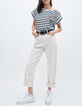 Women’s ecru embroidered skull sailor-stripe T-shirt-5
