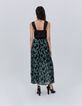 Langer, schwarzer Damenrock mit Maxi-Blumenprint-2
