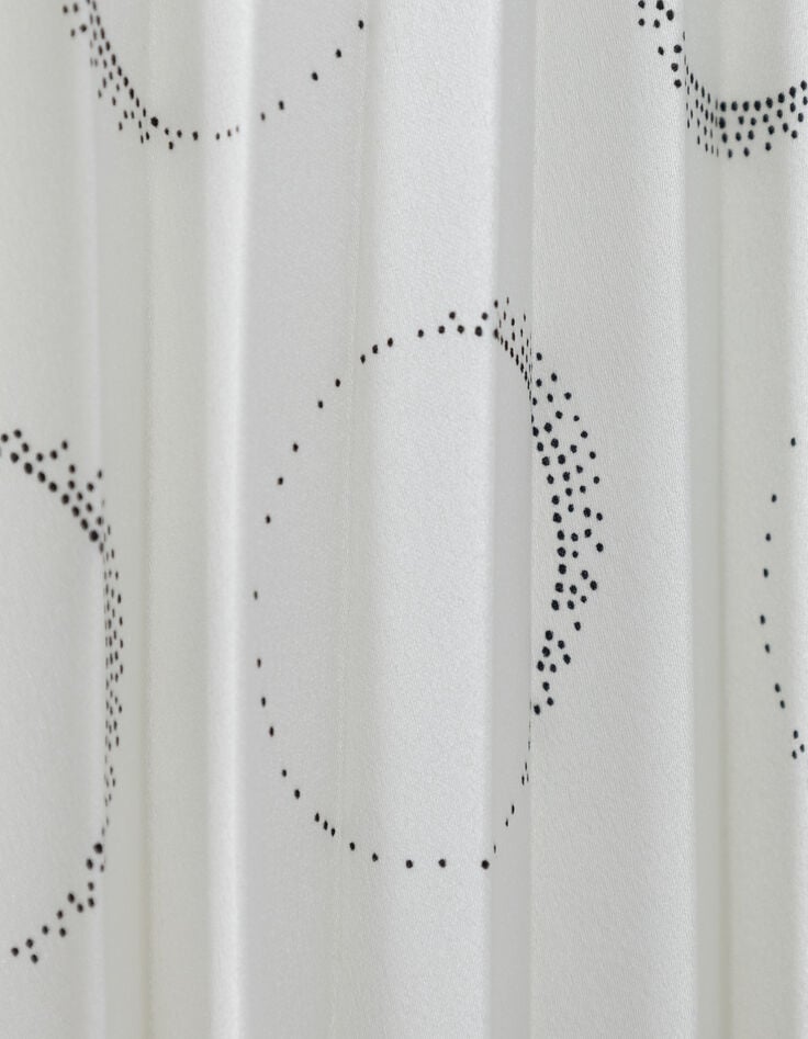 Robe pliss&eacute;e ivoire imprim&eacute; &eacute;clipses Femme-6