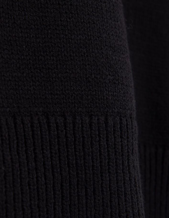 Pull noir tricot décor boutons strass Femme - IKKS