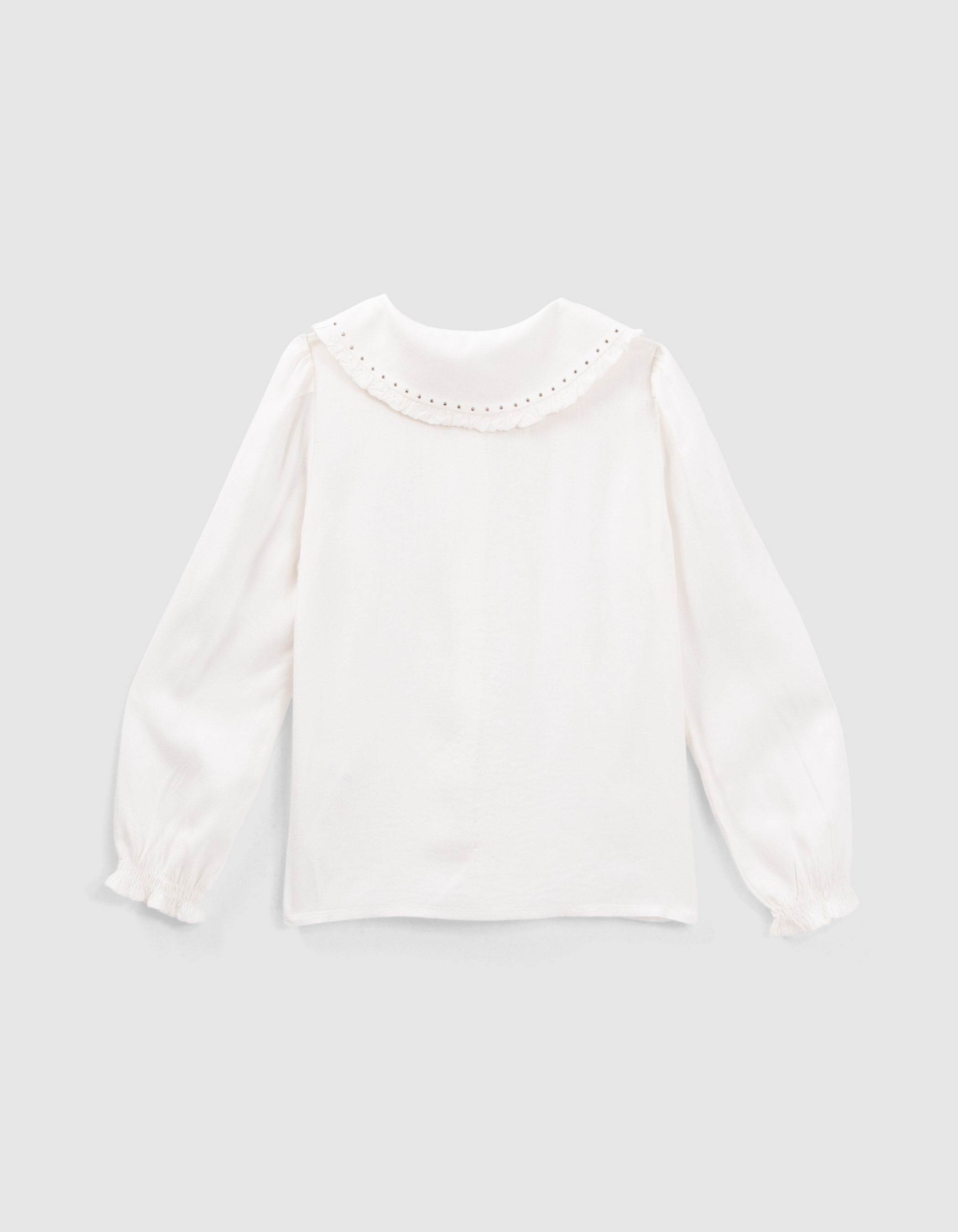 Chemise blanche LENZING ECOVERO col cloute fille IKKS