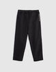 Girl's black faux-uni jewel-ribbon pants-3