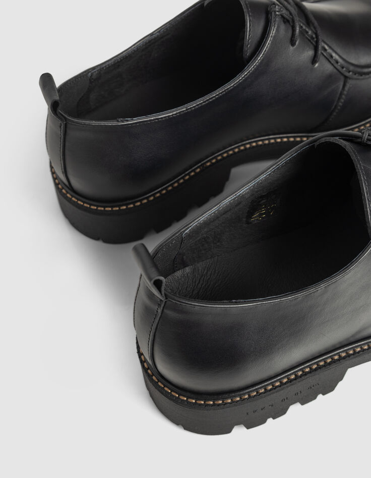 Derbies noirs vintage cuir Homme-5