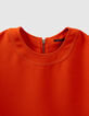 Women’s tangerine top edged with double topstitching-2