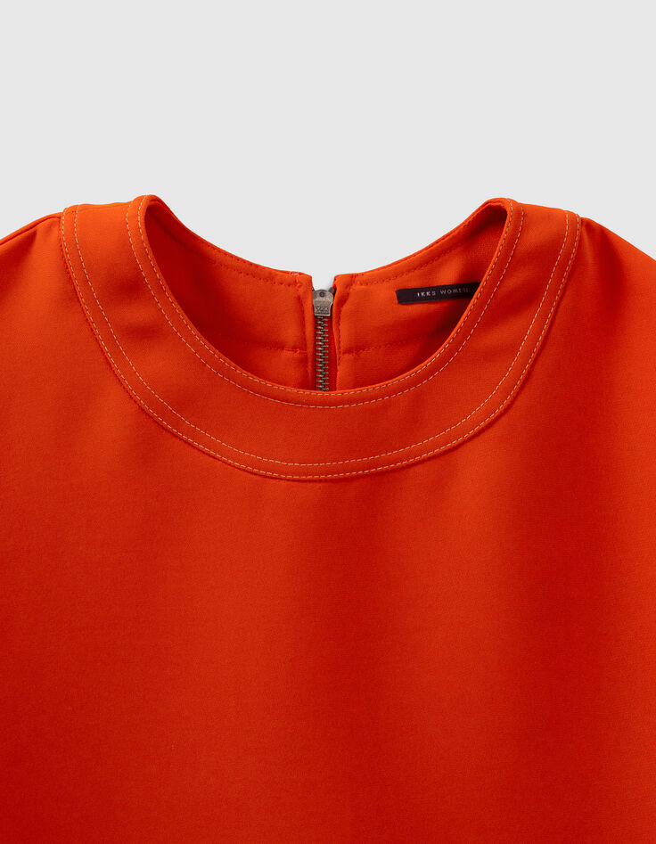Women’s tangerine top edged with double topstitching-2