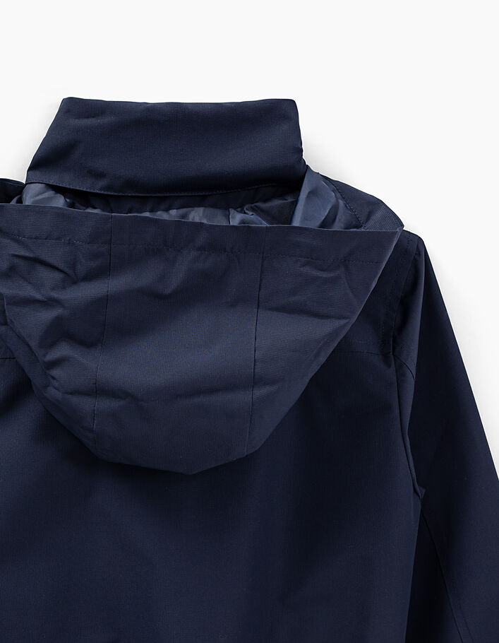 Boys’ navy jacket with tucked-away hood - IKKS