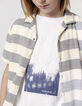 T-shirt blanc coton bio flocage ondes marines garçon-7