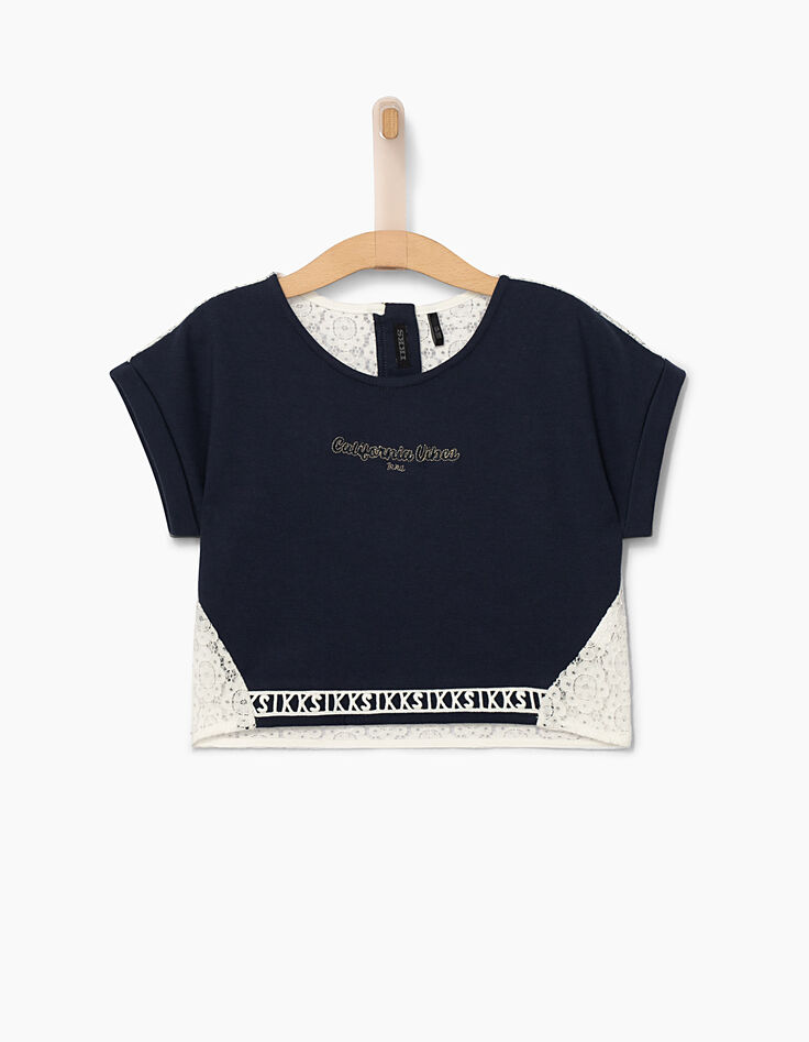 Robe 2 en 1 navy avec top cropped fille-6