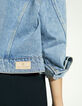 Blouson court en denim loose à capuche femme-5