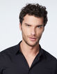 Men’s black SLIM shirt with hidden buttons-2