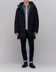 Men's long navy quilted down jacket-2