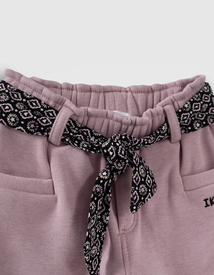 Violette Jogginghose mit Halstuchgürtel für Babymädchen-2
