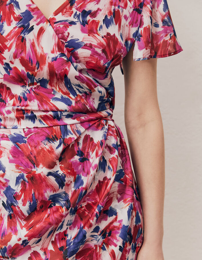 Women’s flash floral print voile draped dress - IKKS