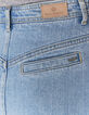 Hellblauer Damenbleistiftrock aus Jeansstoff-5