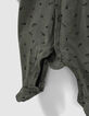 Hell khaki Strampelanzug mit Rocker-Print aus Biobaumwolle-4