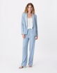 Women's flowing blue tailored pants-6