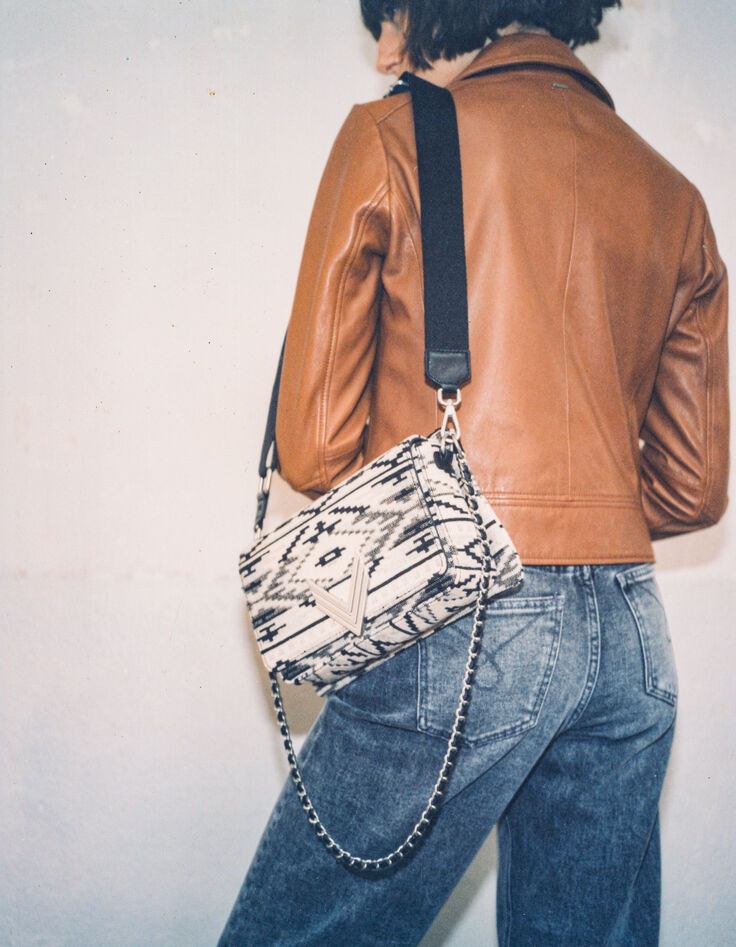 Die 111 LUCEA schwarze Tasche, jacquard ikat für Damen-7 Die 111 LUCEA schwarze Tasche, jacquard ikat für Damen-7