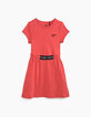 Robe orange foncé à taille élastiquée fille-1