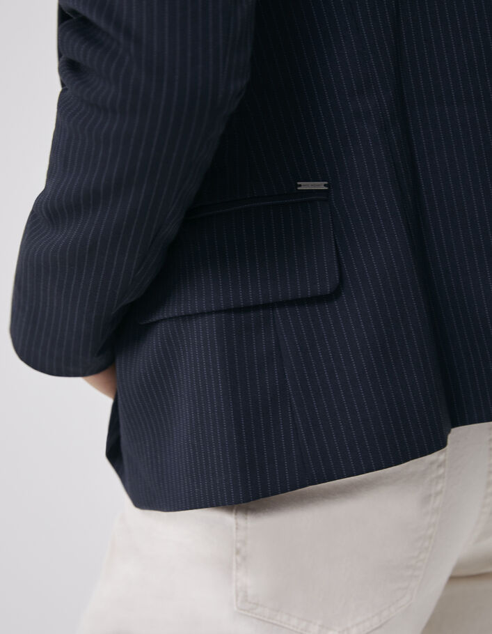 Women’s navy pinstripe suit jacket - IKKS