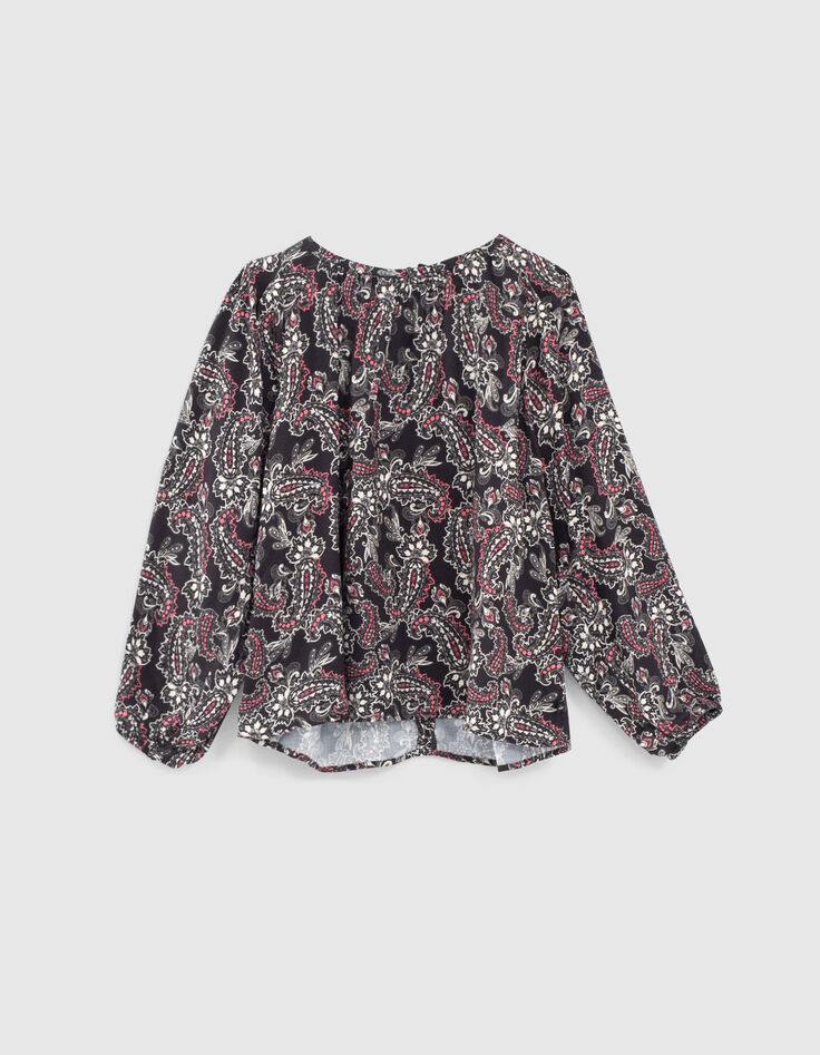 Blusa negra estampado cachemira ni&ntilde;a-1