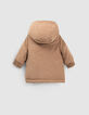 Parka camel fourrée à capuche bébé garçon-3