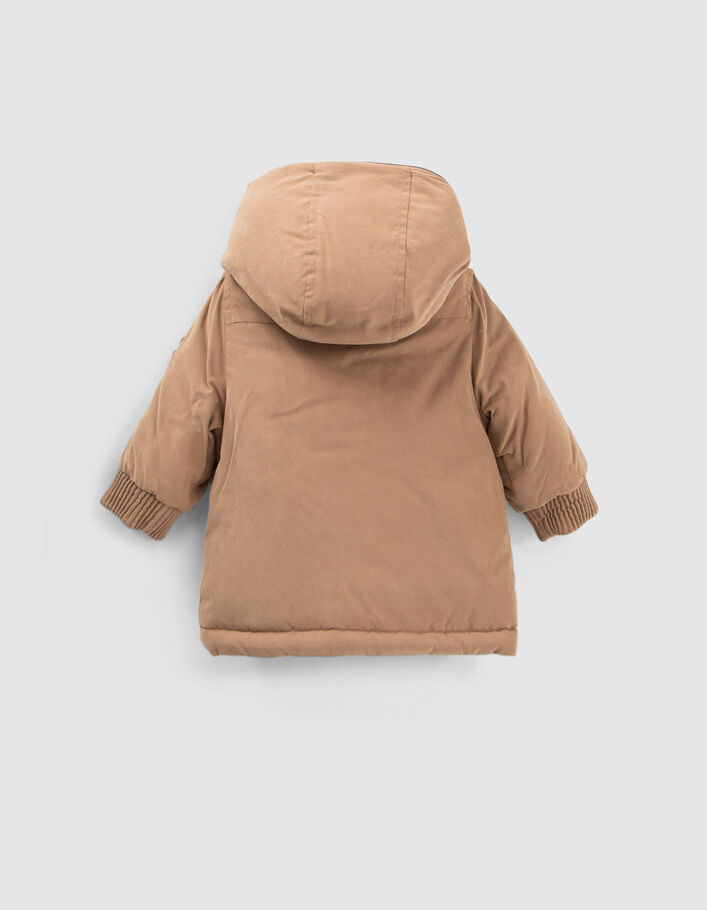 Baby boys’ camel fur-lined hooded parka-4