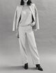Women’s lilac linen cotton blend flared trousers-6