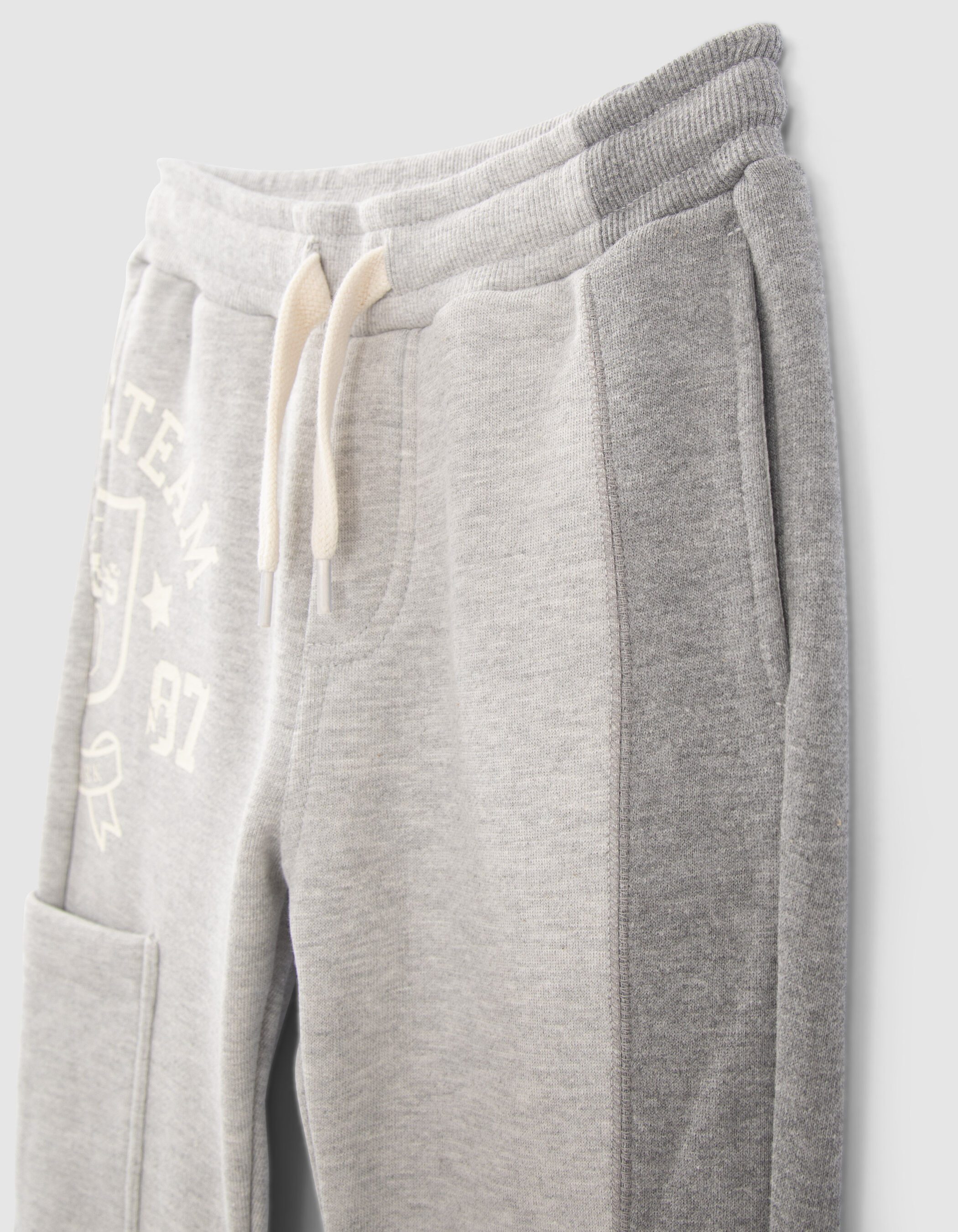 Boys grey combat style joggers with dark grey band