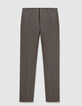 Pantalon de costume marron motif pied-de-puce Homme-1