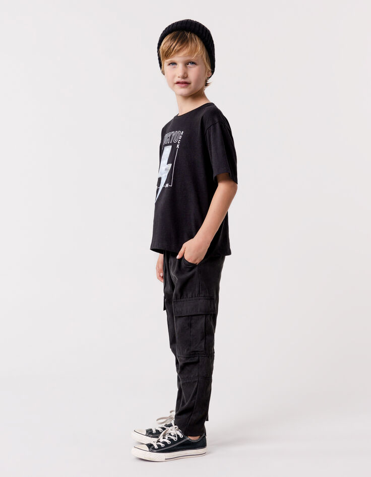 Zwarte BATTLE broek elastische taille jongens-7