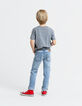 Jean slim bleu avec ceinture tressée garçon-3