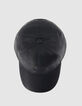 Women's tone-on-tone embroidery black cap-5