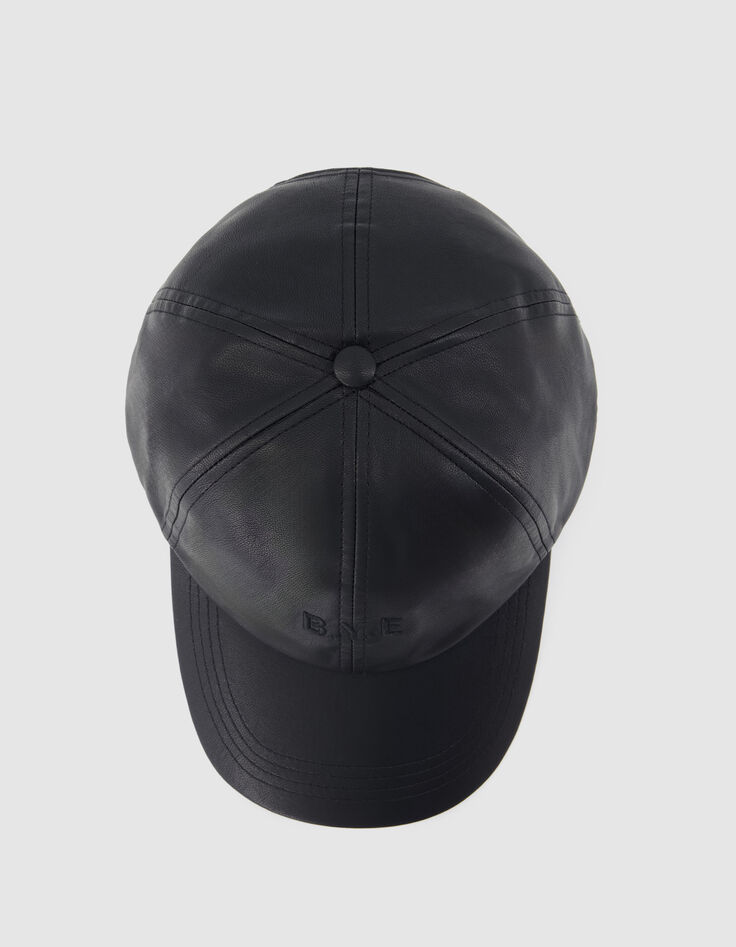 Women's tone-on-tone embroidery black cap-5