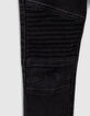 Boys’ black super-resistant biker-style slim jeans-4