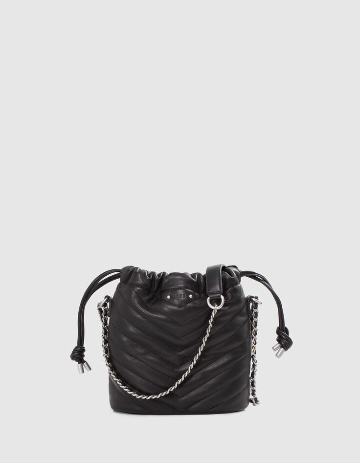 Sac seau 1440 noir cuir Taille Small Femme-1