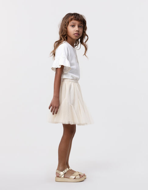 Sequined ecru skirt-tutu for girl - IKKS