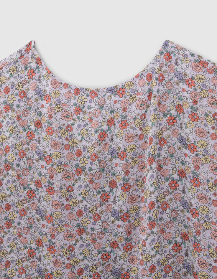Lila Mädchenbluse aus LENZING™ ECOVERO™ Flower Power-2