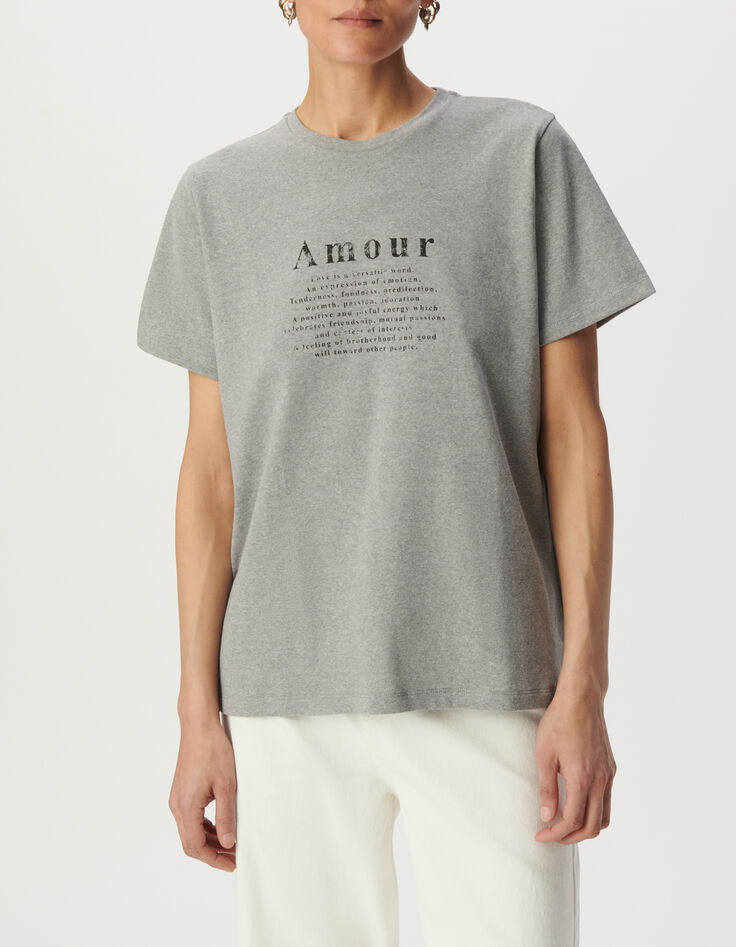 Tee-shirt manches courtes gris message-2