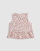 Blouse rose imprimé cachemire floral fille-4