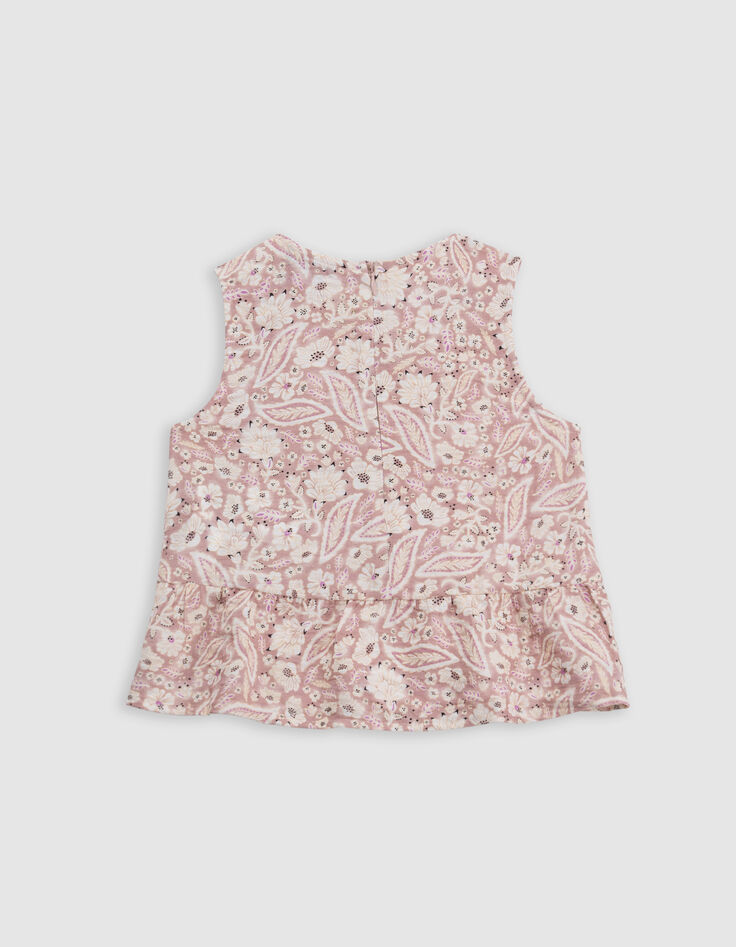 Blouse rose imprimé cachemire floral fille-4