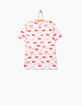 Wit T-shirt met rode WAY print voor jongens -3