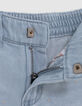Waterless blue denim shorts with deep dye effect for girl-8